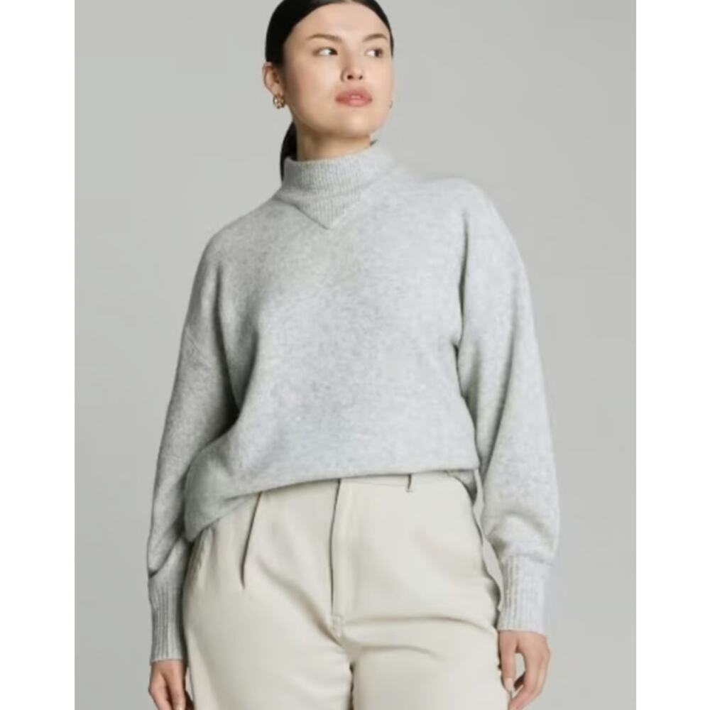 Everlane The Cozy Stretch Mockneck Wool Yak Hair Pullover Sweater Gray Size XS - Picture 1 of 10